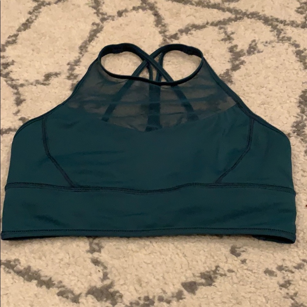 Lululemon teal high neck sports bra